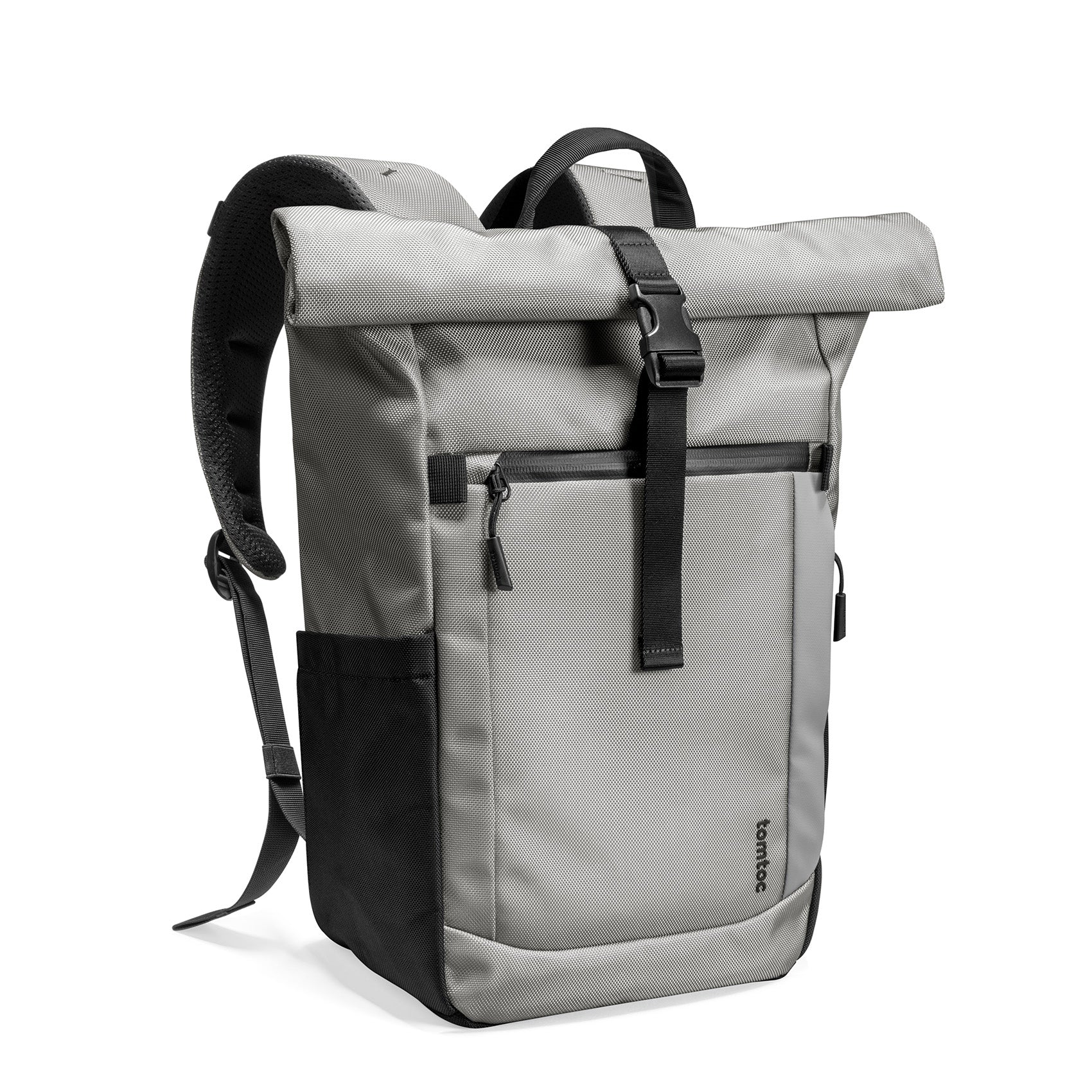 tomtoc 15.6 Inch Rolltop Adjustable Capacity Laptop Backpack - Gray