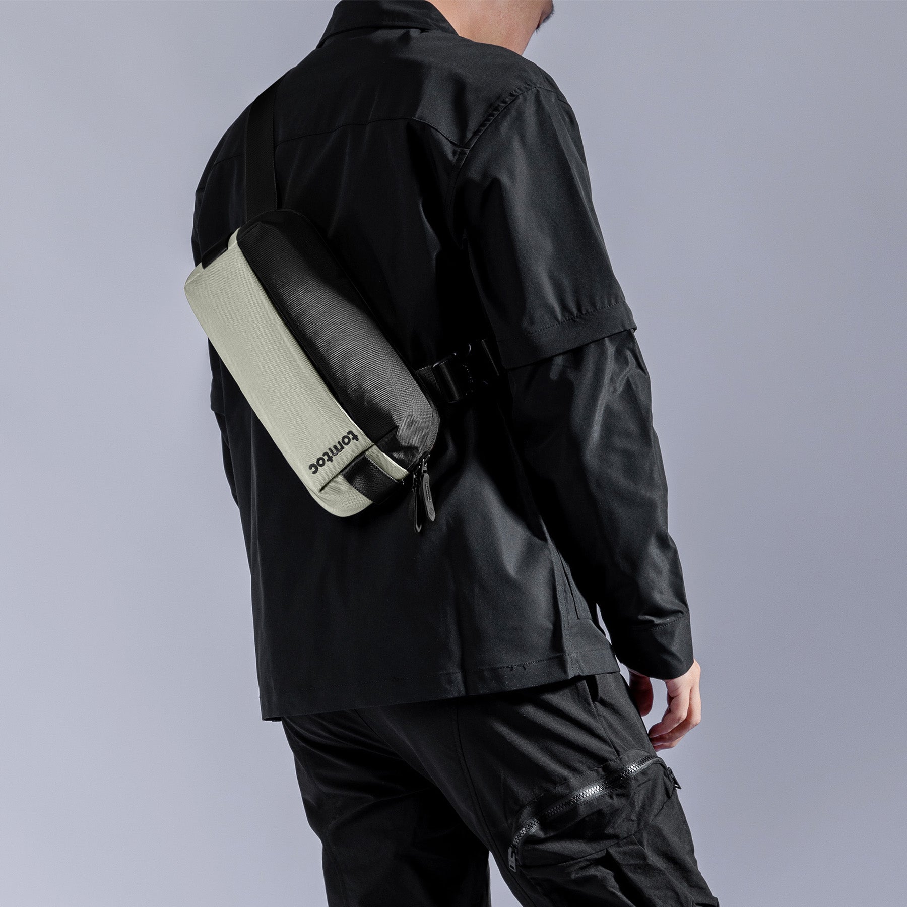 tomtoc Minimalist EDC Sling Men Bag / Crossbody Bag / Shoulder Bag / Chest Bag - Light Gray