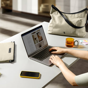 tomtoc 14 Inch Versatile Laptop ToteBag / Women Bag / Ladies Bag - Khaki
