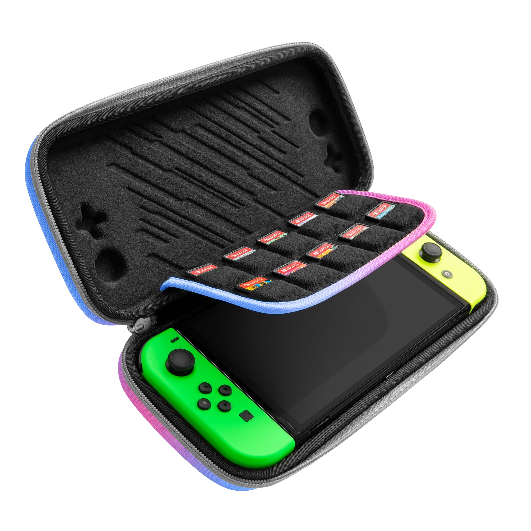 tomtoc Slim Protective Carrying Case with 10 Game Cartridges - Nintendo Switch & OLED Model - Galaxy