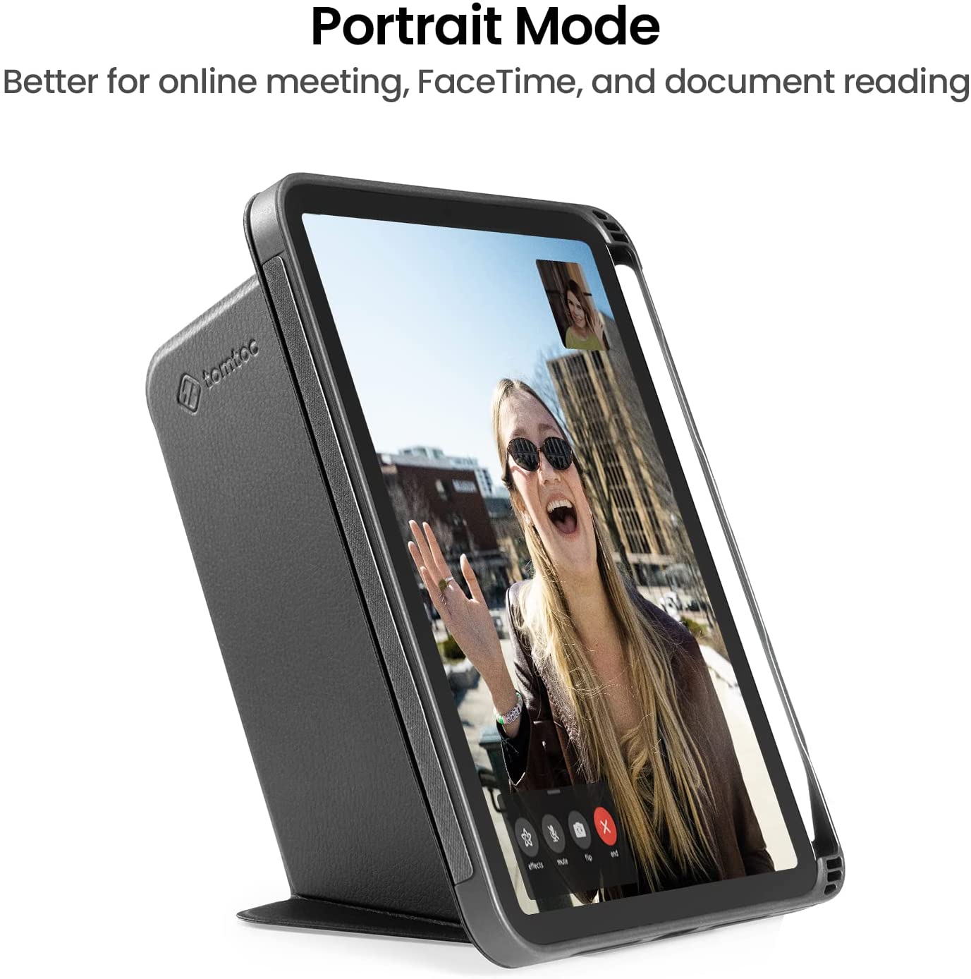 tomtoc Trifold Vertical Case - iPad Mini 6 2021 - Black