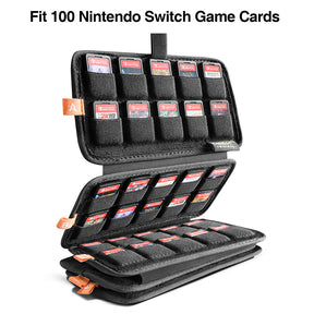 tomtoc Nintendo Switch Game Storage Hard Shell Case For 100 Games Card - Gray
