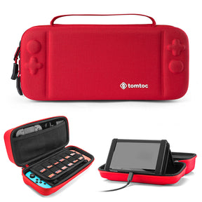 tomtoc Carrying Case Travel Nintendo Switch Case with Pocket - Nintendo Switch / OLED - Red