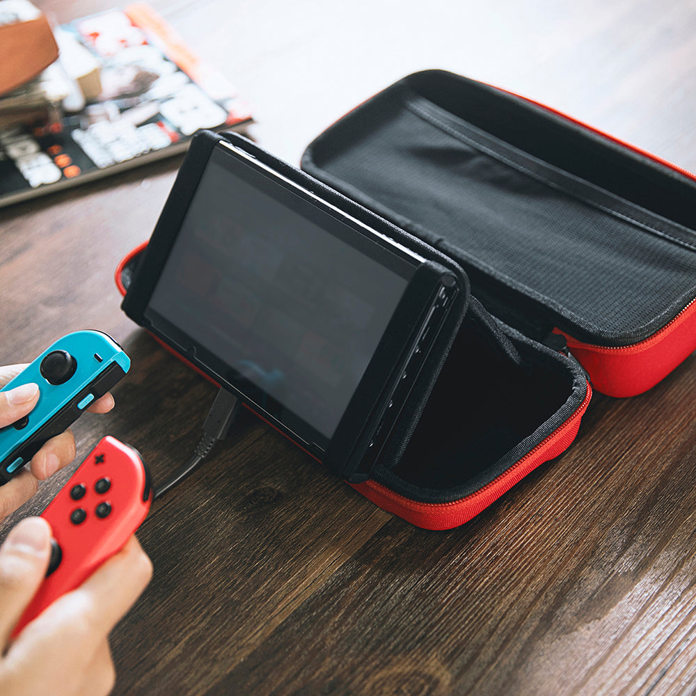 tomtoc Carrying Case Travel Nintendo Switch Case with Pocket - Nintendo Switch / OLED - Red