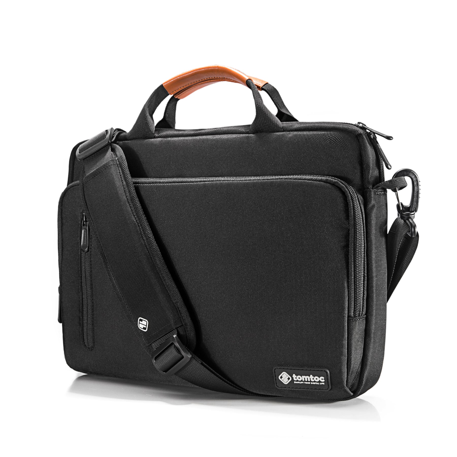 tomtoc 15.6 Inch Casual Laptop Messenger Bag / Business Shoulder Bag - Black