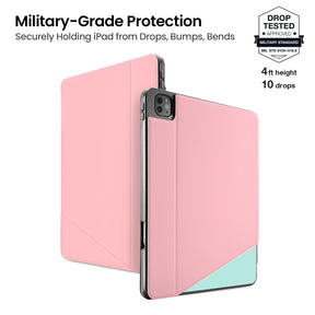 tomtoc 12.9 Inch Trifold Vertical Case - Sakura Pink