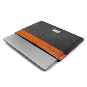 tomtoc 13 Inch Felt & PU Leather Laptop Sleeve - Gray